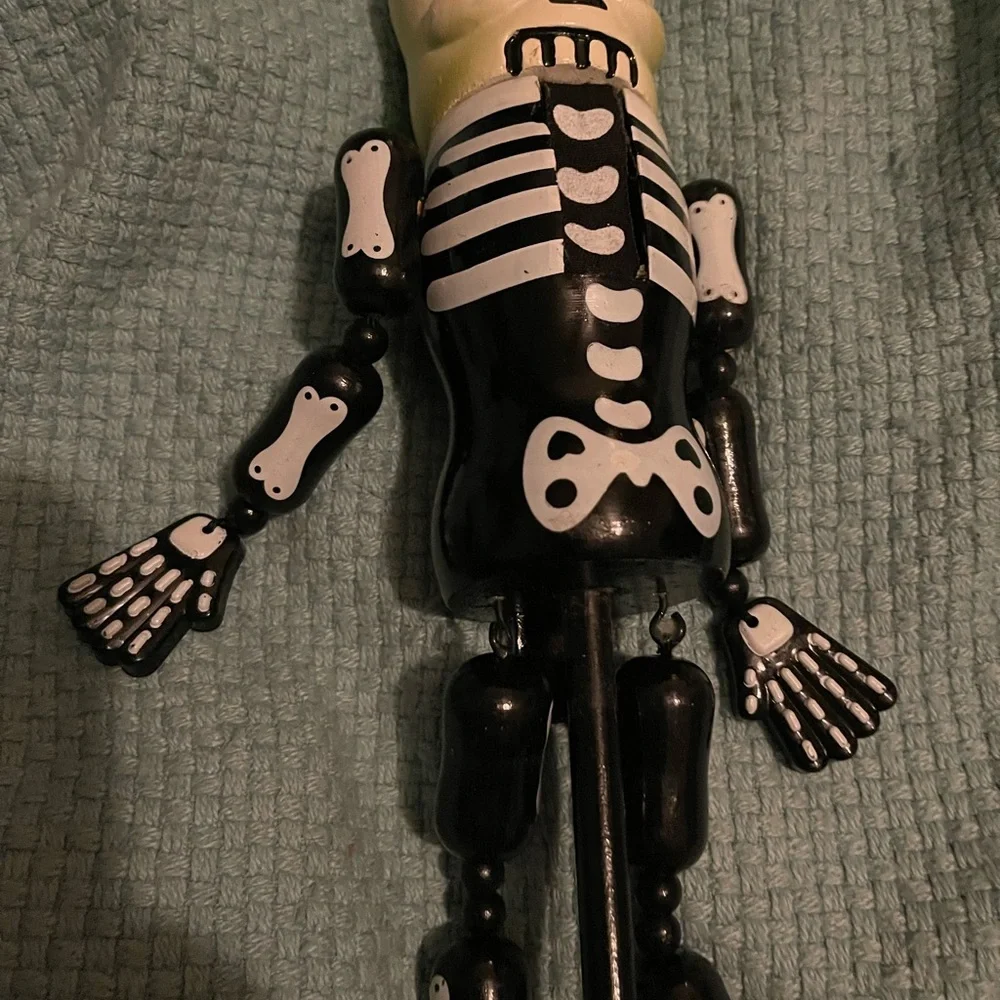 Skeleton Nutcracker Halloween Wood Dangling Limbs 14